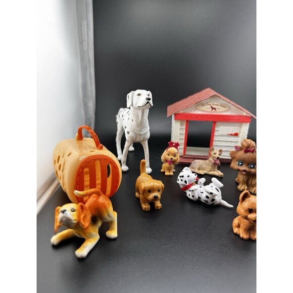 Vtg Modern Puppy In My Pocket Barbie Lot Of Dogs Dog Toys Figures Carrier - Picture 14 of 14